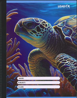 Leader Composition Notebooks, 10x8in, Hardcover, LEATHERBACK TURTLE