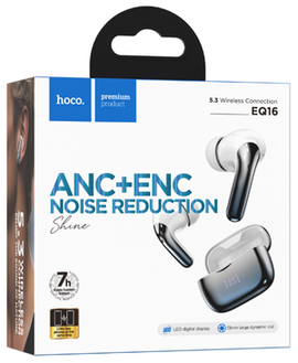 Hoco EQ16 Shine True Wireless ANC+ENC Noise Reduction BT Headset, METALLIC BLUE