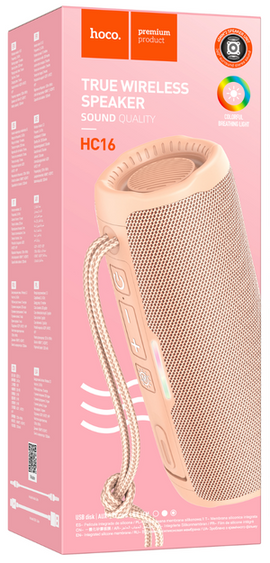 Hoco HC16 Sports True Wirelesss BT Speaker, BLUSH PINK