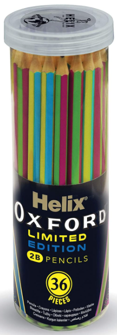 Oxford Pencil 2B Pre- Sharpener, Neon Multicolored, Single Pencil