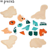 Janod Wooden Dino 4-Set Puzzles, 2, 3, 4 & 5 Pieces