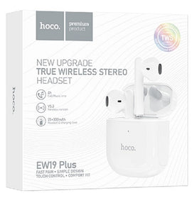 Hoco EW19 Plus True Wireless Stereo BT Headset, WHITE