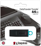 Kingston Black & Teal Flashdrive, USB3.2, 64GB