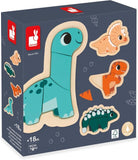 Janod Wooden Dino 4-Set Puzzles, 2, 3, 4 & 5 Pieces