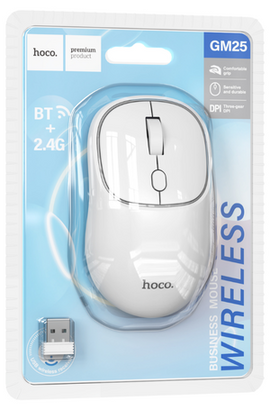 Hoco GM25 Comfort Grip Wireless Business Mouse, SPACE WHITE