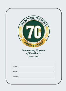 The University School 70th Anniversary Exercise Book, Single Line 0.7cm