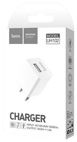 Hoco UH102 Smart Charger Block, Single Port, WHITE