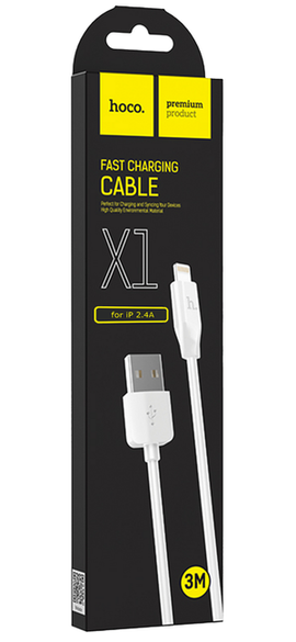 Hoco X1 Rapid Fast Charging Data Cable USB A to iPhone (Length 3meter)