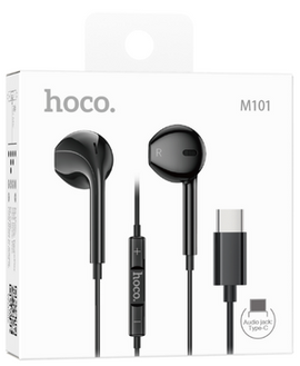 Hoco M101 Crystal Joy Type-C Wired Digital Earphones with Mic, BLACK