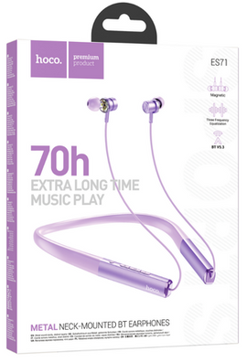 Hoco ES71 Platinum Neck-Mounted BT Sport Earphones, PURPLE