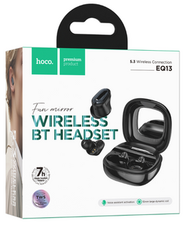 Hoco EQ13 Fun Mirror True Wireless BT Headset, BLACK