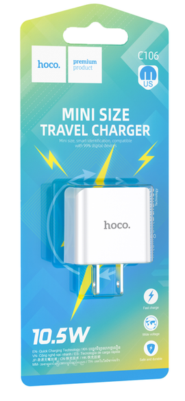 Hoco C106 Leisure Single Port Mini Size Travel Charger Block