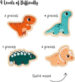 Janod Wooden Dino 4-Set Puzzles, 2, 3, 4 & 5 Pieces