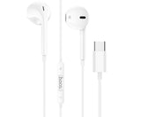 Hoco M101 Crystal Joy Type-C Wired Digital Earphones with Mic, WHITE