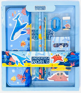 Under the Sea World Stationery Set with Metal Pencil Case