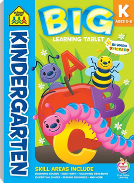 School Zone Big Kindergarten Learning Tablet Workbook Ages 5-6