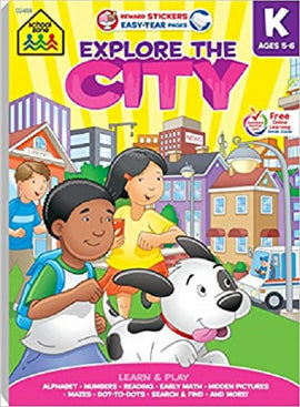 School Zone Explore the City Adventure Tablet Workbooks Ages 5-6