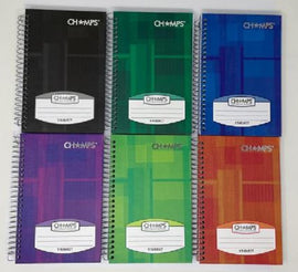 Champs, Spiral, Small Hardcover Notebook, 8 x 5.25in, 240 Pages, Assorted Colors