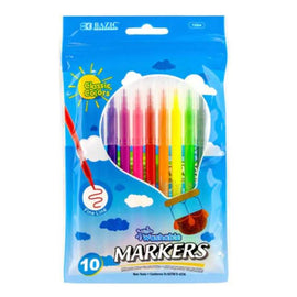 BAZIC 10 Colors Fine Line Washable Markers, 10ct