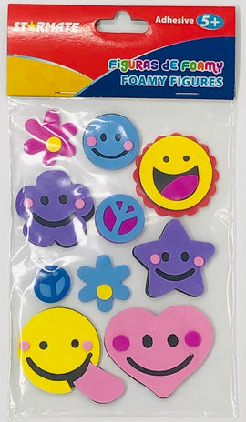 Starmate, Glitter Foam Stickers, Smiley Shapes